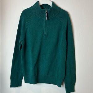 Boy’s JCrew Half-Zip Sweater.  Hunter Green.